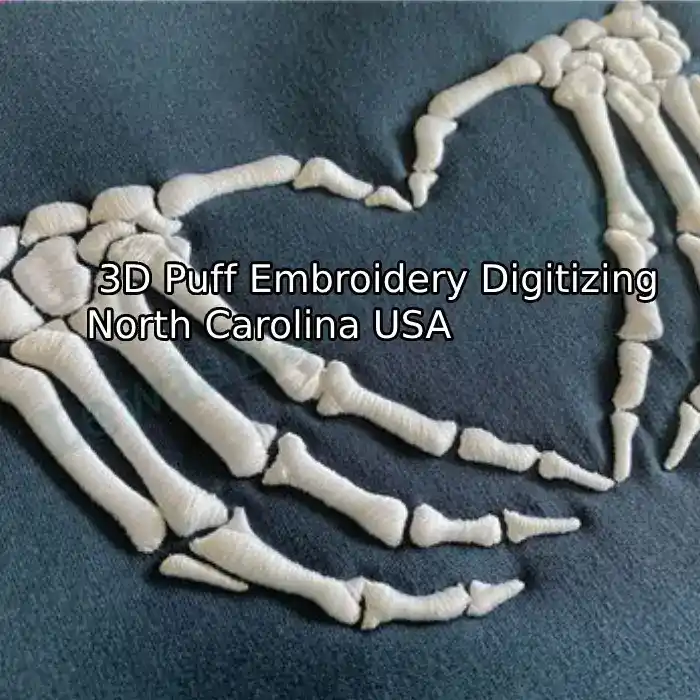 3D Puff Embroidery Digitizing North Carolina USA