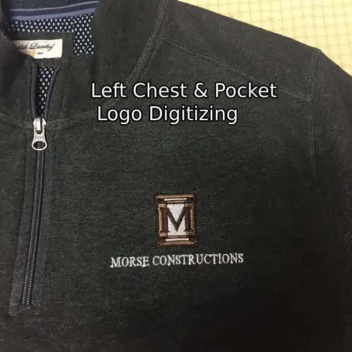 Left Chest & Pocket Logo Digitizing North Carolina USA
