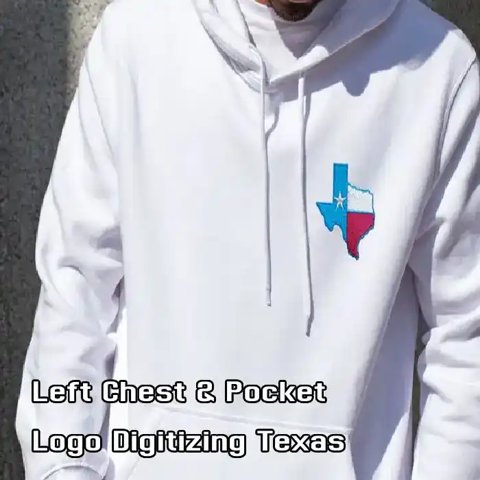 Left Chest & Pocket Logo Digitizing Texas